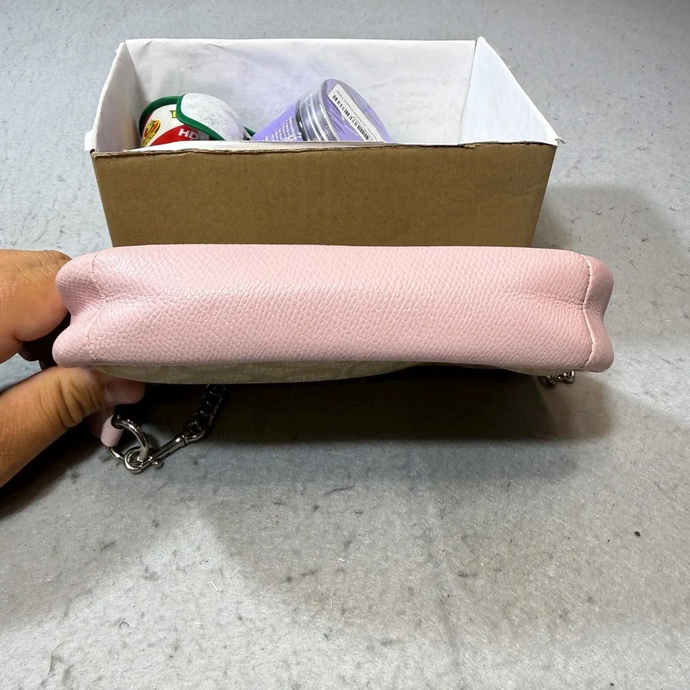 Coach Nolita 19 Wristlet Womens Small Pink Khaki Monogram Good Signature Canvas